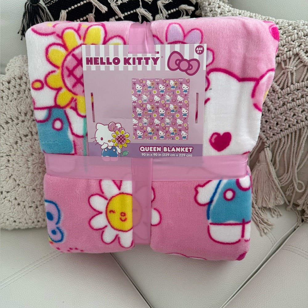 Hello Kitty Pink and Blue Queen Blanket